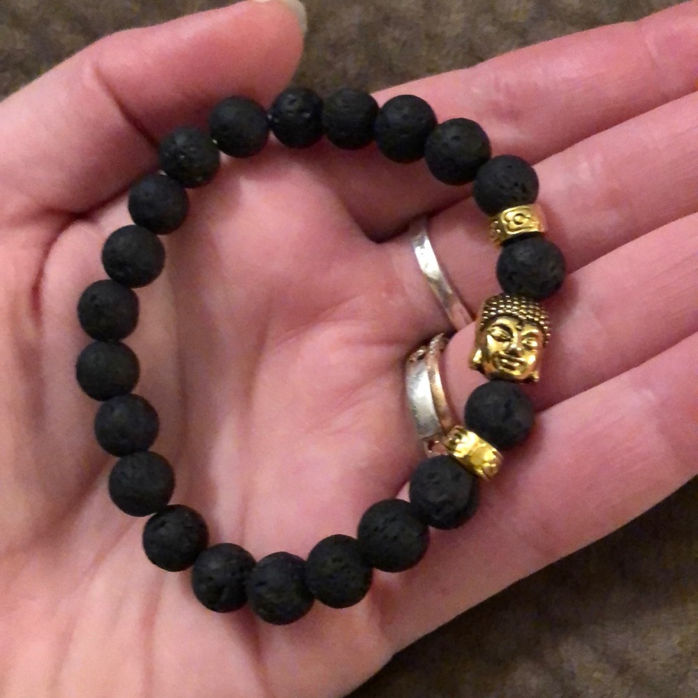 LAST ONE Buddha lava bead bracelet